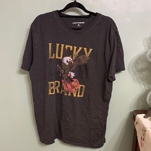 Lucky Brand Men's Charcoal Graphic Tee